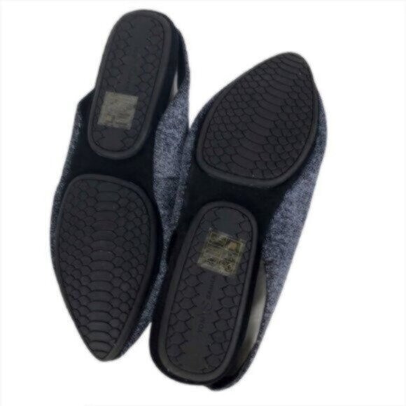 Yosi Samra Blue & Grey Pointy Toe Slingback Casual Everyday Flats 8 - Picture 6 of 9